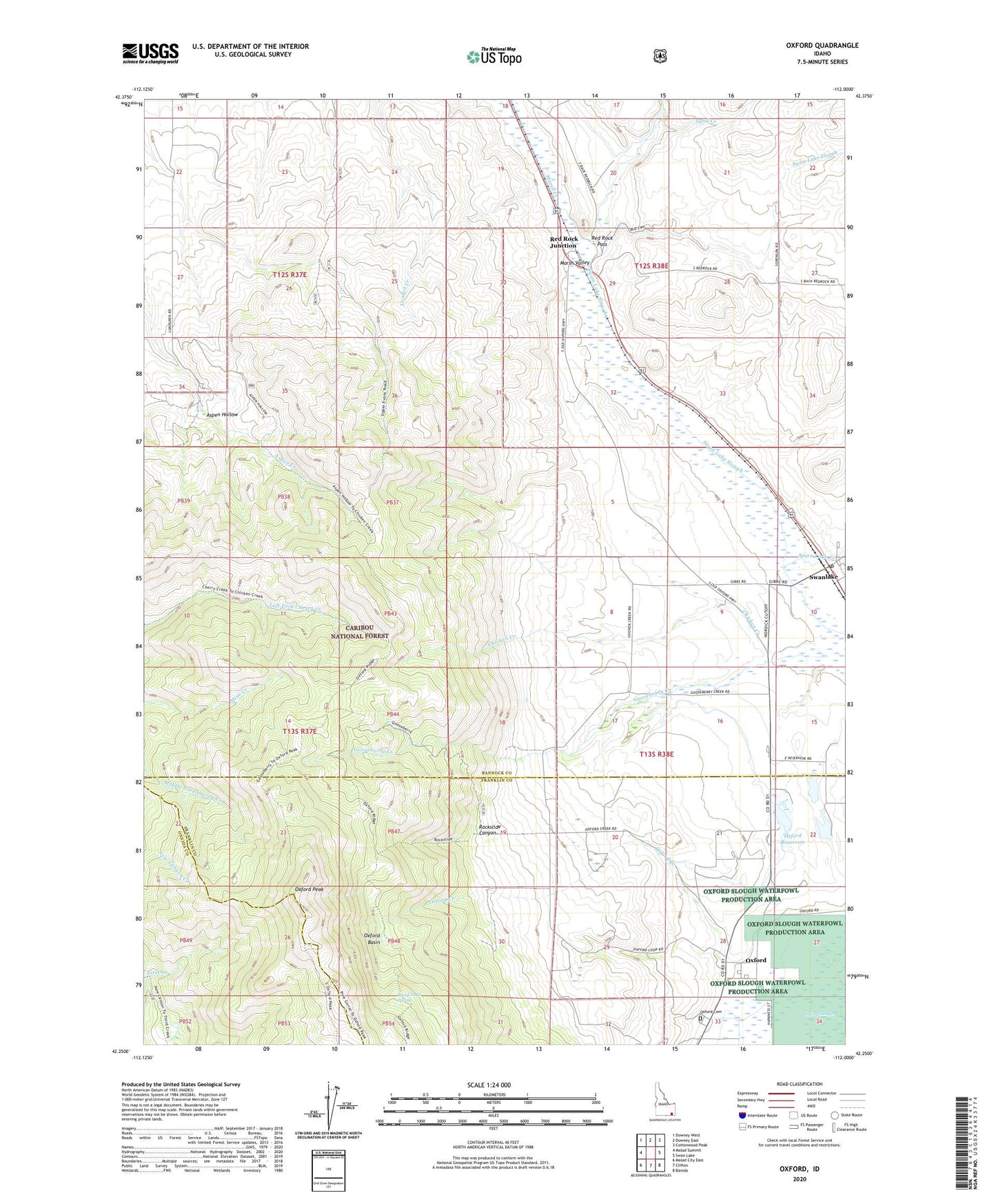 Oxford Idaho US Topo Map Image