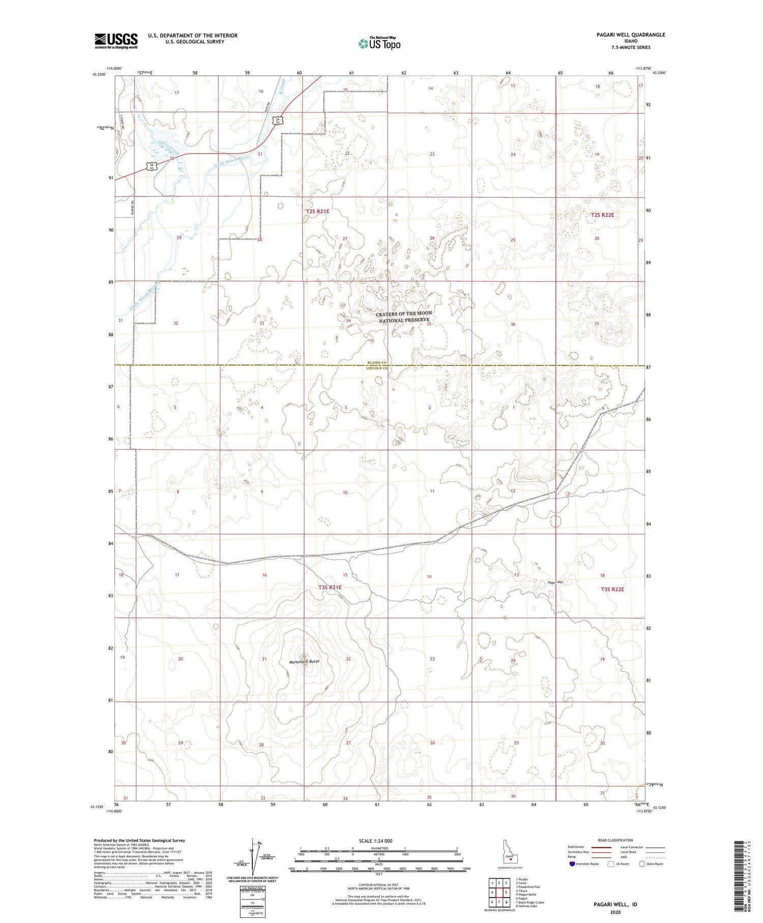 Pagari Well Idaho US Topo Map Image