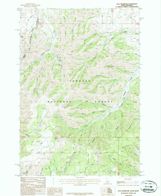 Classic USGS Paul Reservoir Idaho 7.5'x7.5' Topo Map Image