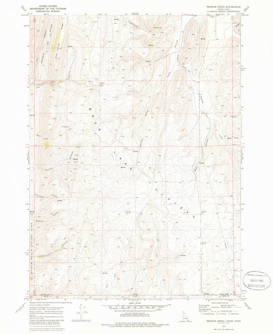Classic USGS Pegram Creek Idaho 7.5'x7.5' Topo Map Image