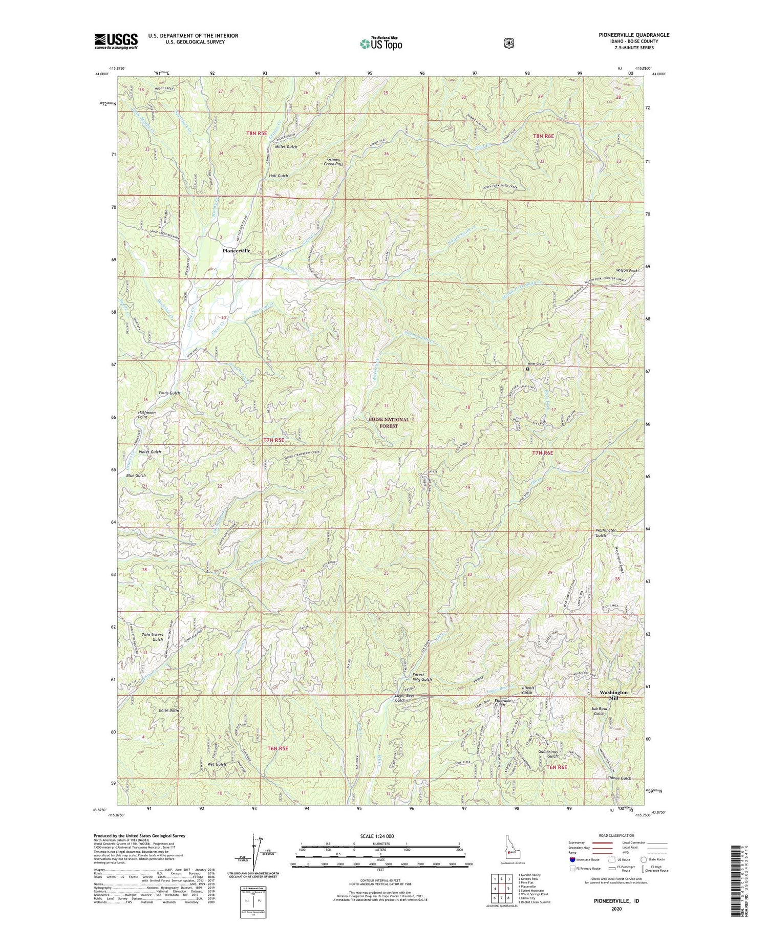 Pioneerville Idaho US Topo Map Image
