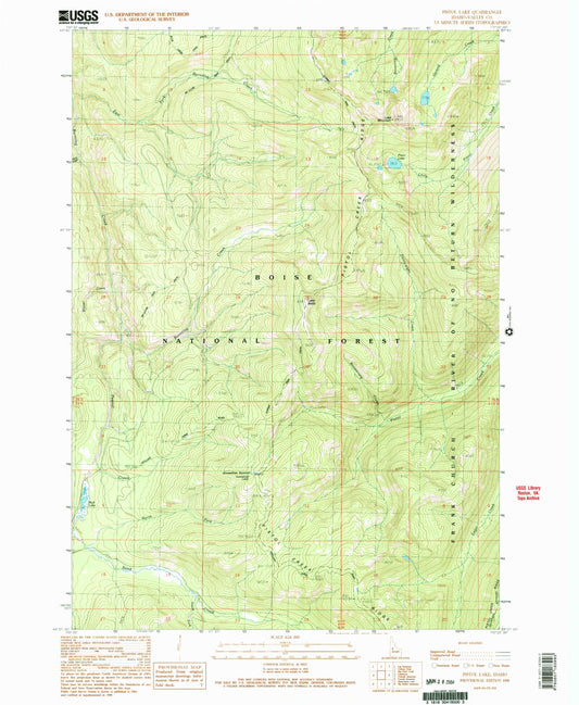 Classic USGS Pistol Lake Idaho 7.5'x7.5' Topo Map Image