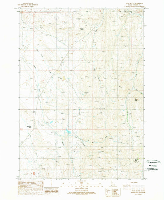 Classic USGS Piute Butte Idaho 7.5'x7.5' Topo Map Image