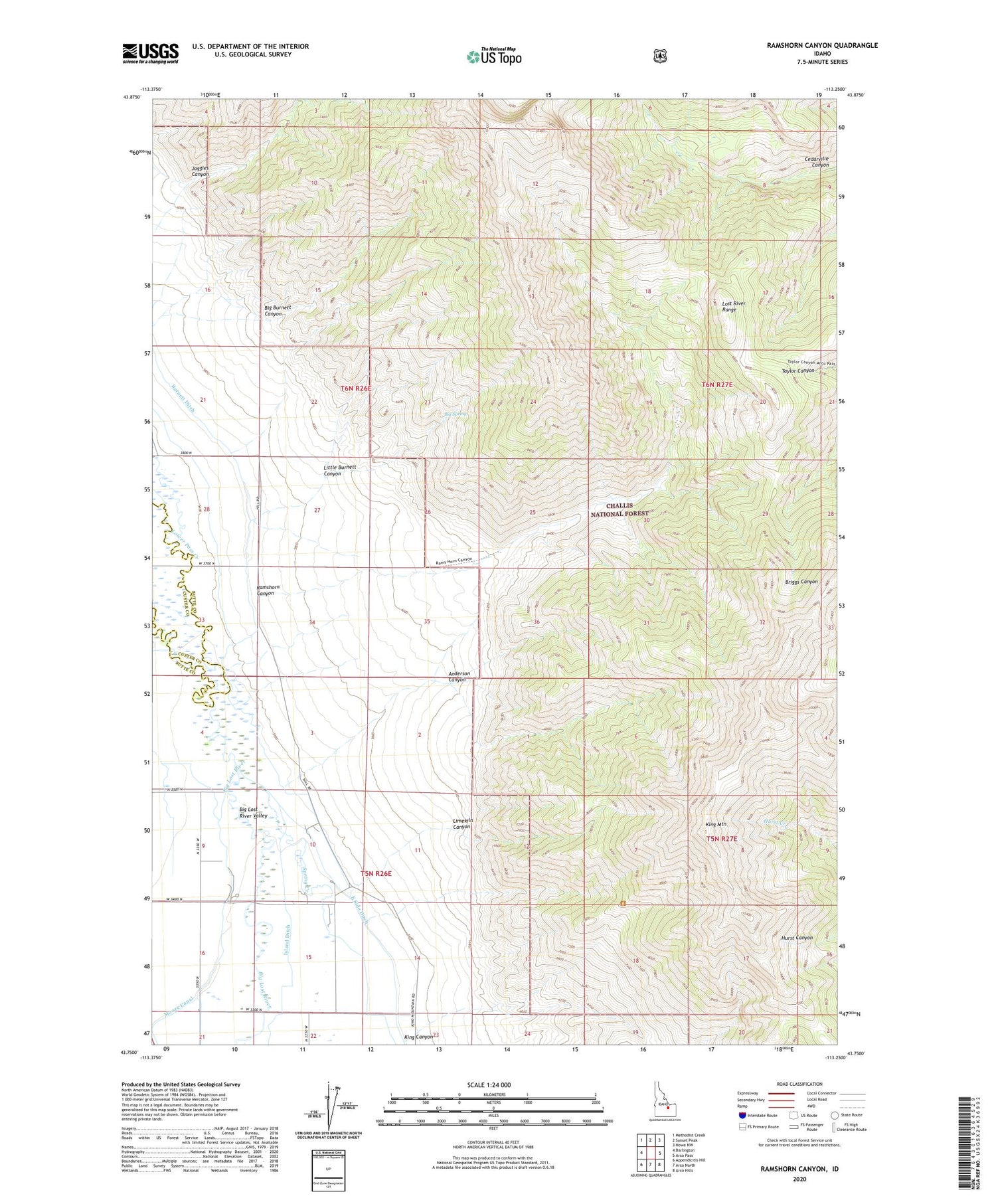Ramshorn Canyon Idaho US Topo Map Image