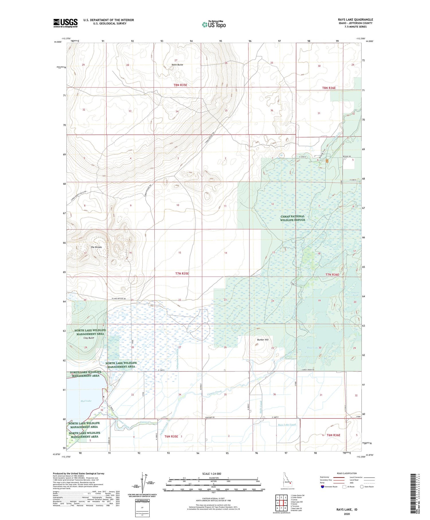Rays Lake Idaho US Topo Map Image