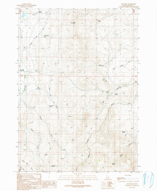 Classic USGS Reynolds Idaho 7.5'x7.5' Topo Map Image