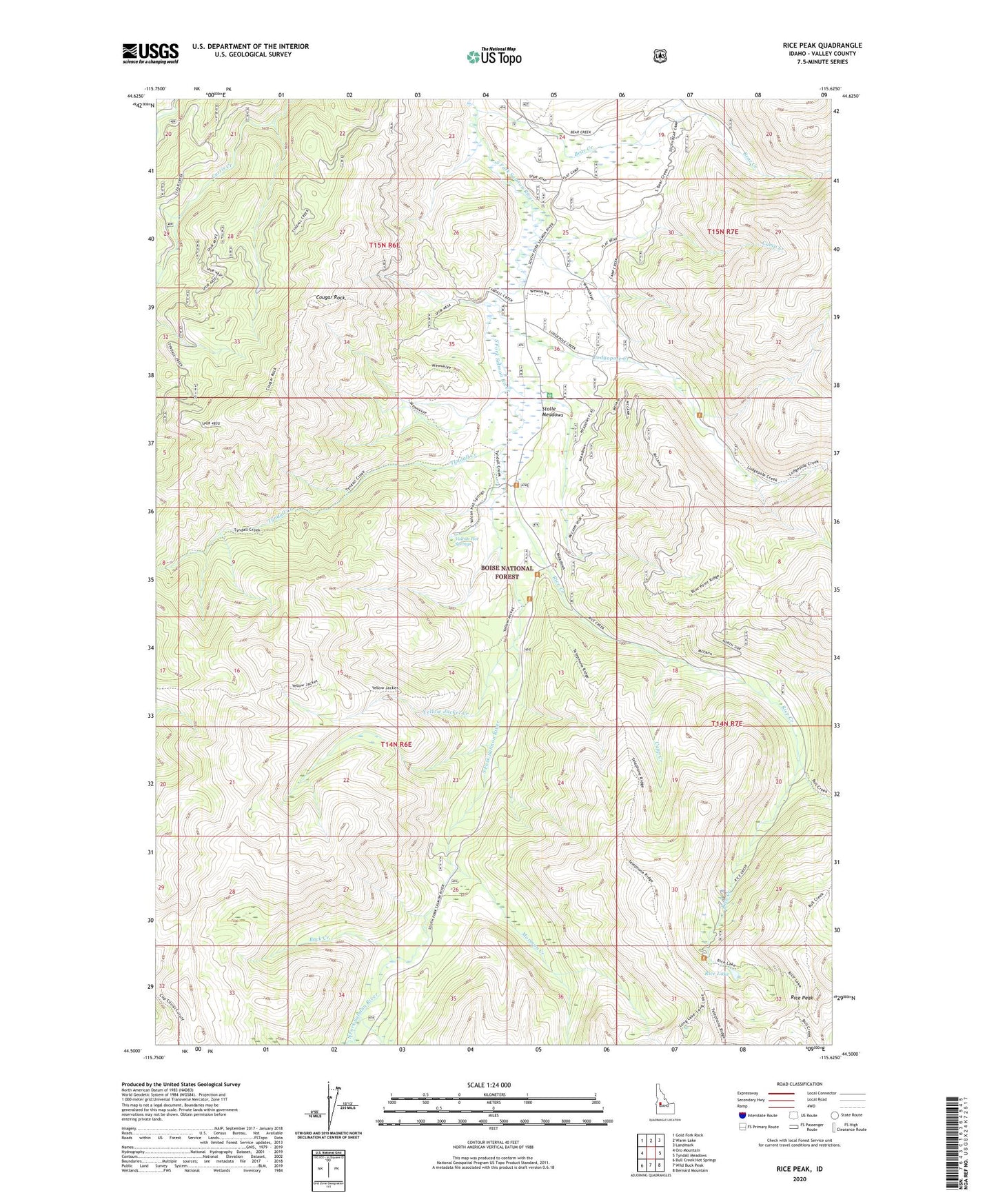 Rice Peak Idaho US Topo Map Image