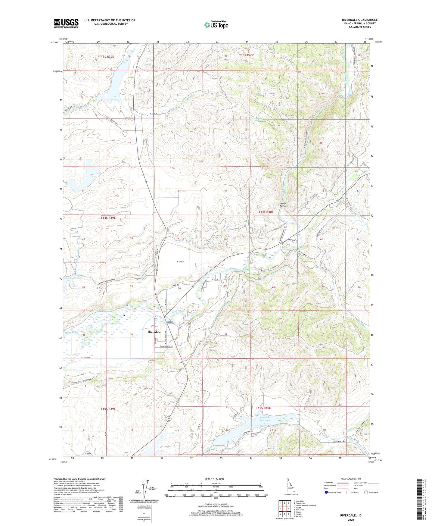 Riverdale Idaho US Topo Map Image