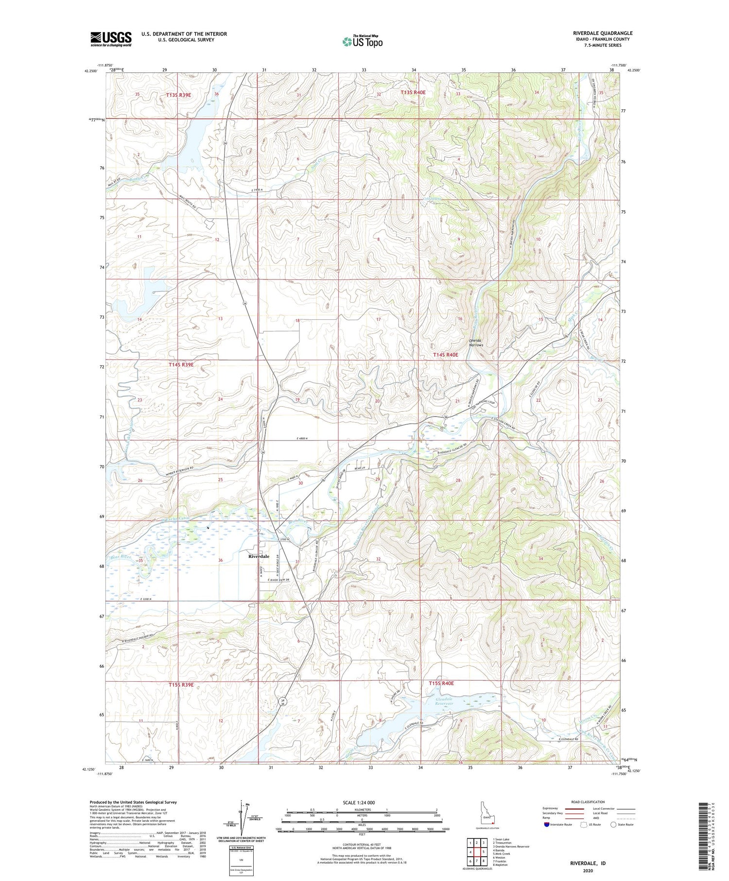 Riverdale Idaho US Topo Map Image