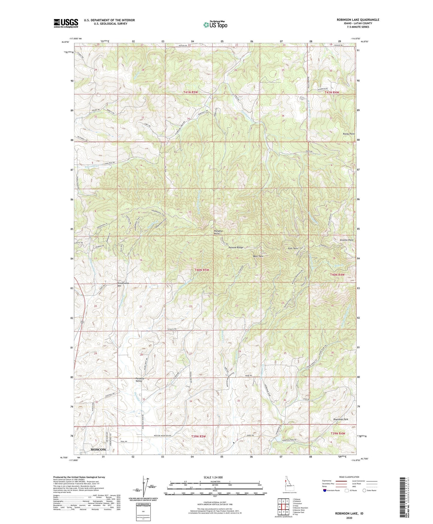 Robinson Lake Idaho US Topo Map Image