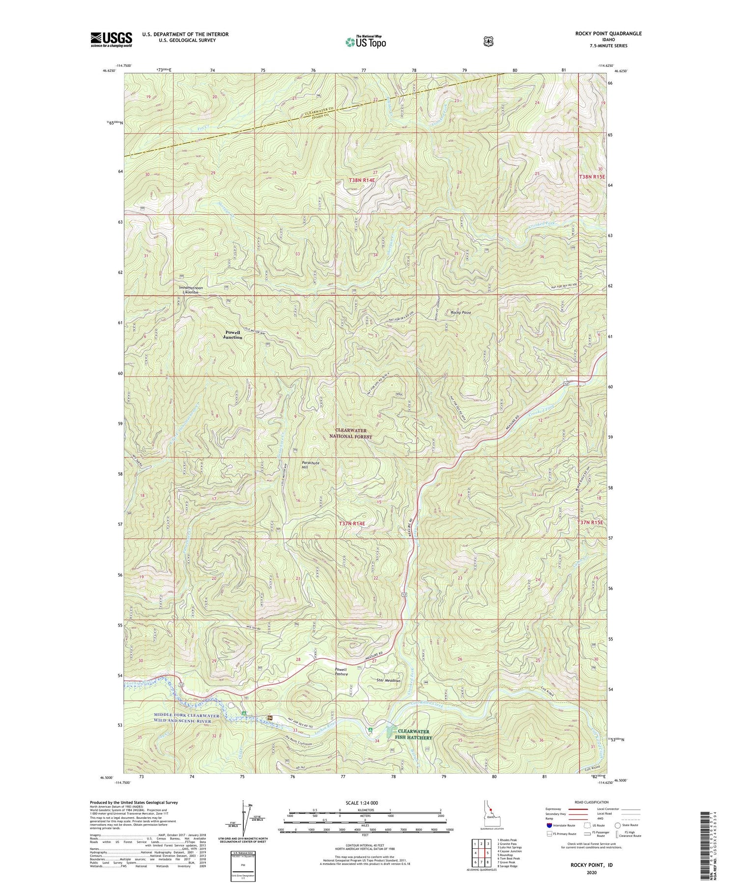 Rocky Point Idaho US Topo Map Image