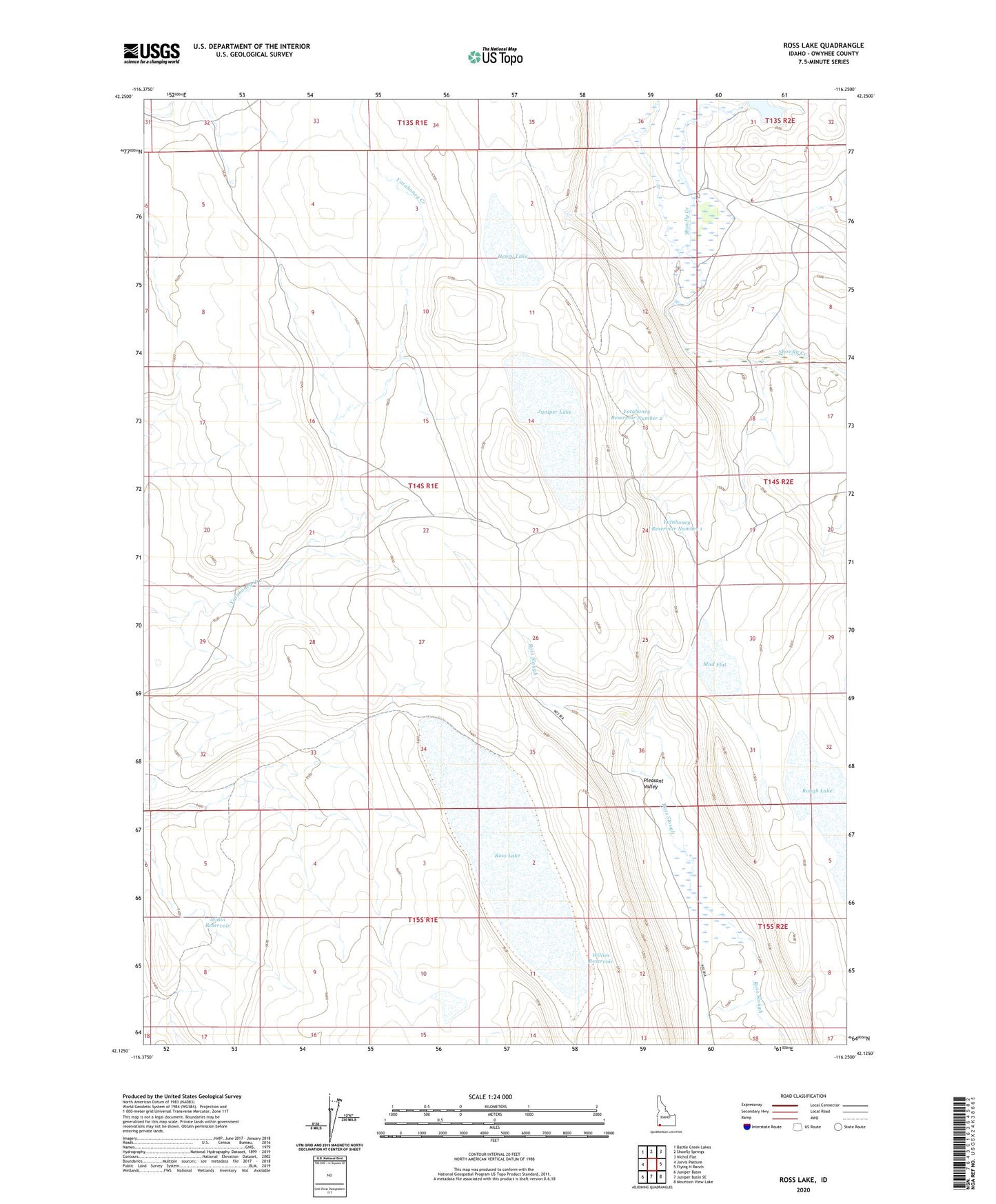 Ross Lake Idaho US Topo Map Image