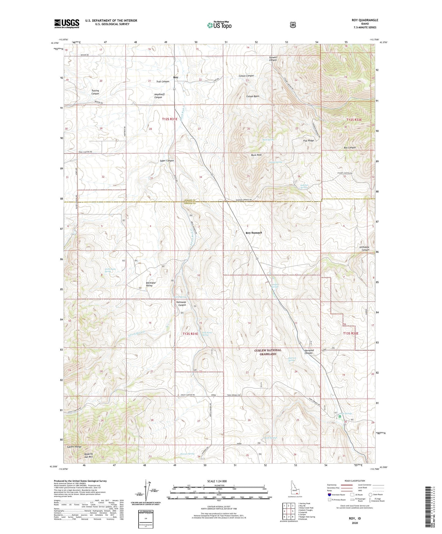 Roy Idaho US Topo Map Image