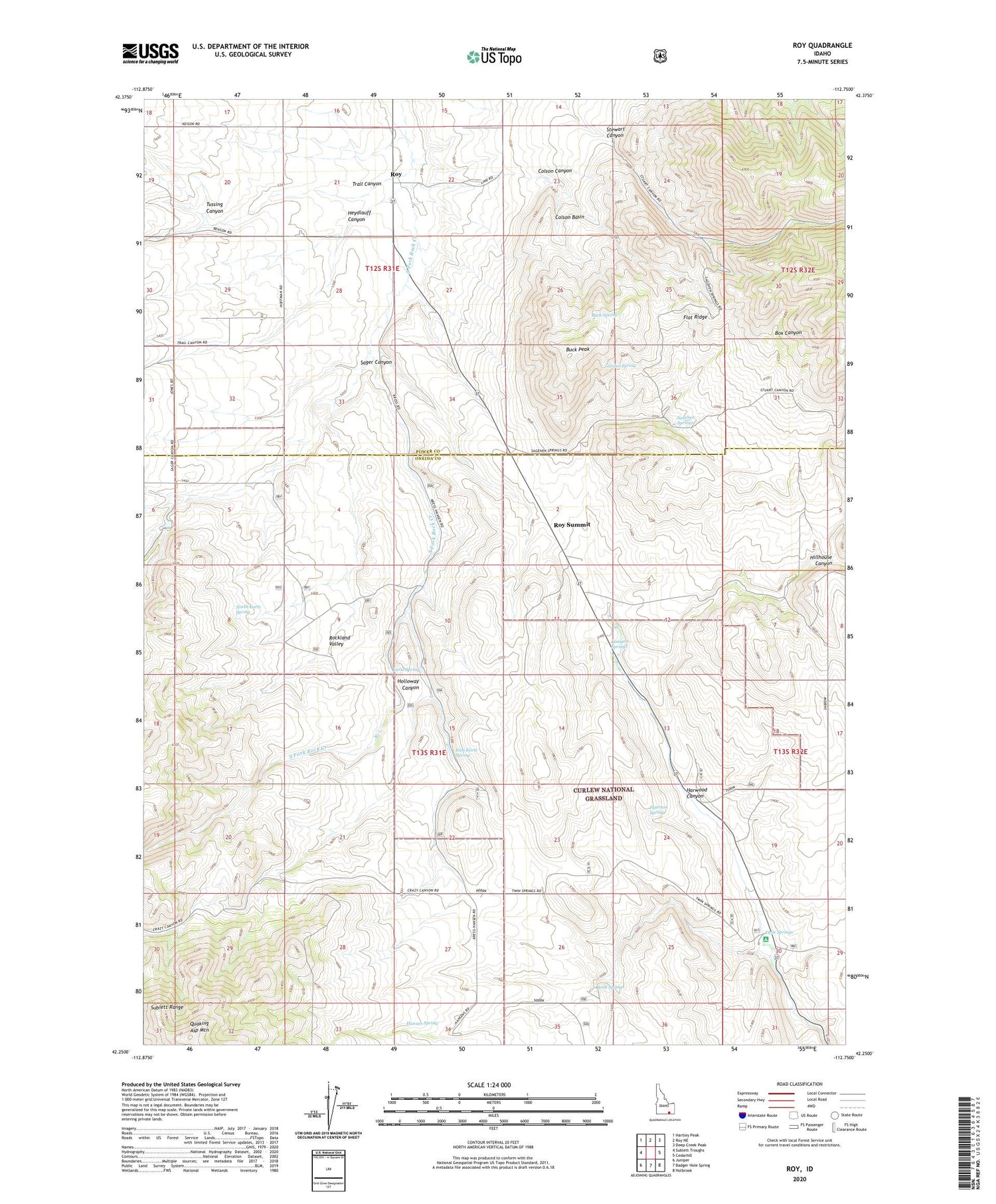 Roy Idaho US Topo Map Image