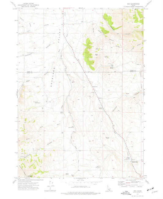 Classic USGS Roy Idaho 7.5'x7.5' Topo Map Image