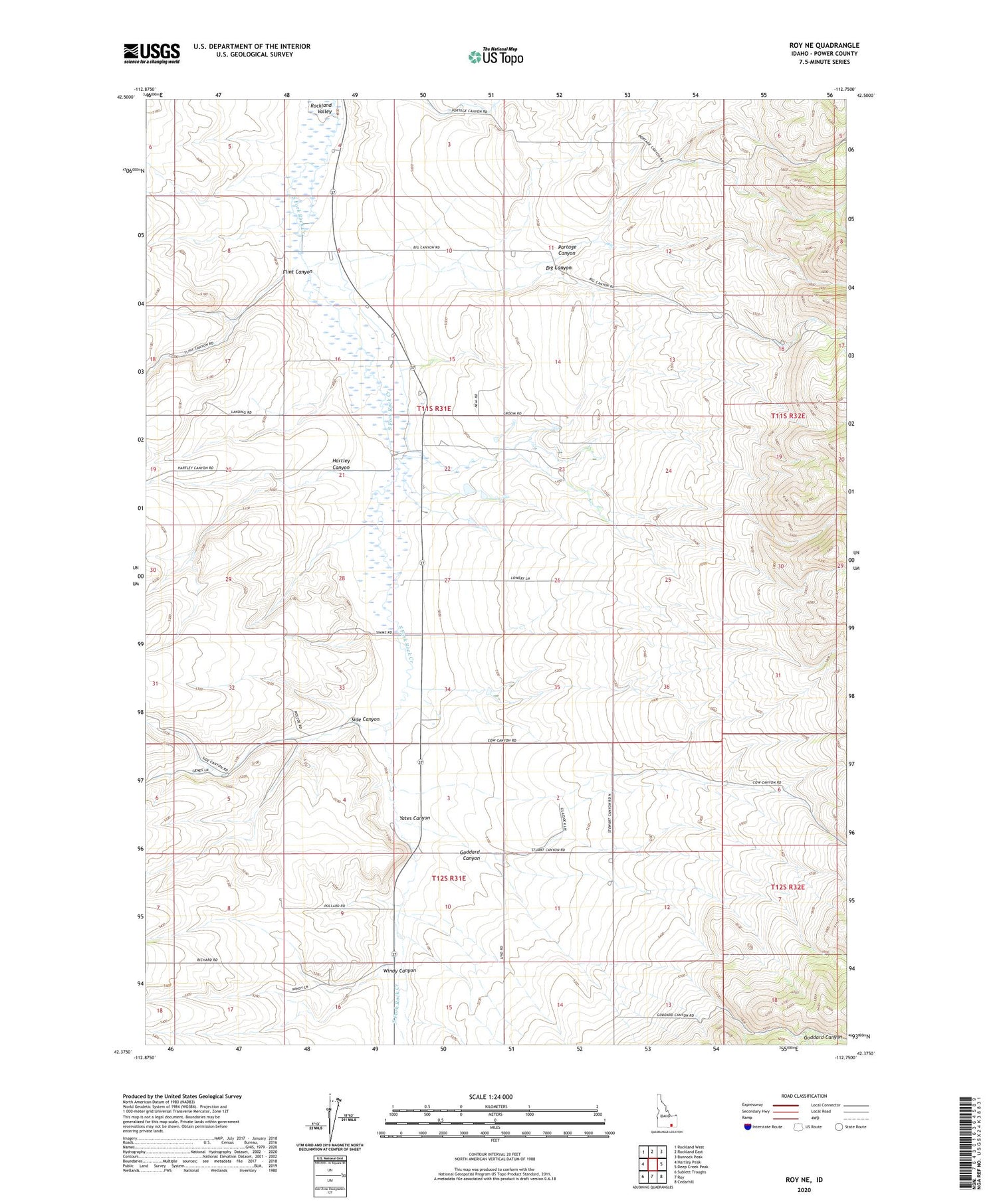 Roy NE Idaho US Topo Map Image