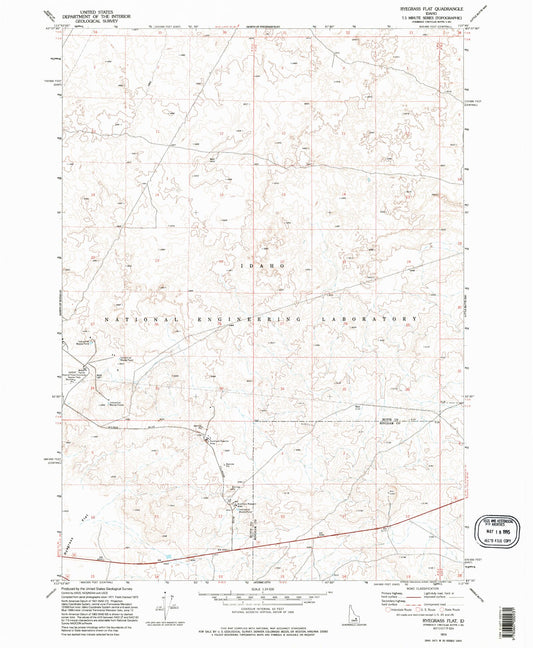 Classic USGS Ryegrass Flat Idaho 7.5'x7.5' Topo Map Image