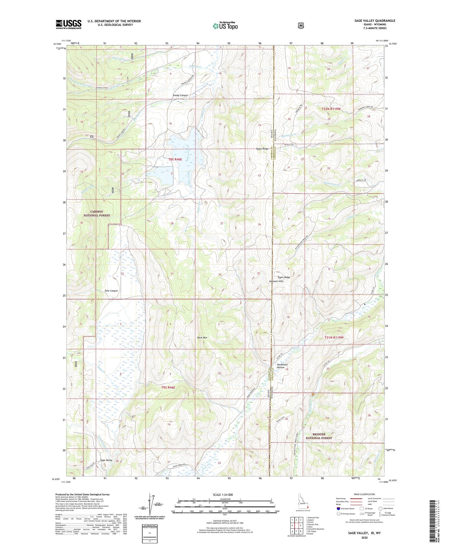 Sage Valley Idaho US Topo Map Image