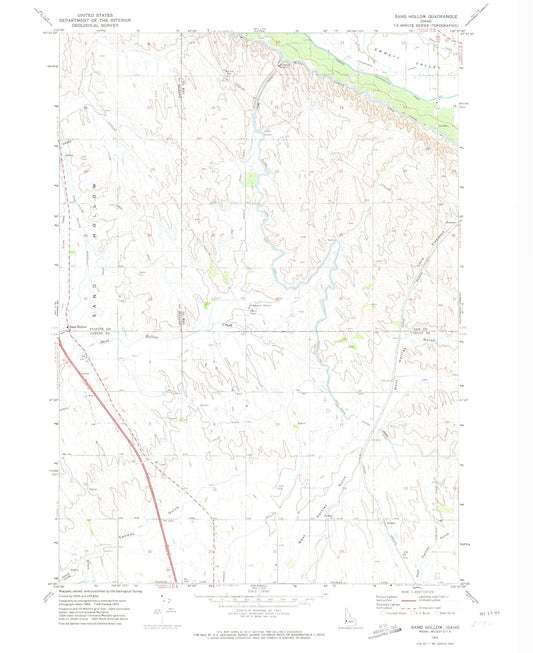 Classic USGS Sand Hollow Idaho 7.5'x7.5' Topo Map Image