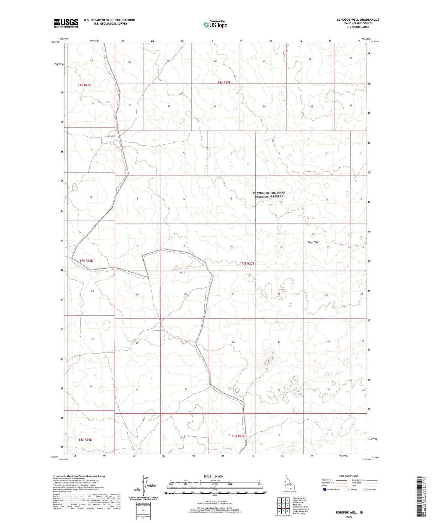Schodde Well Idaho US Topo Map Image