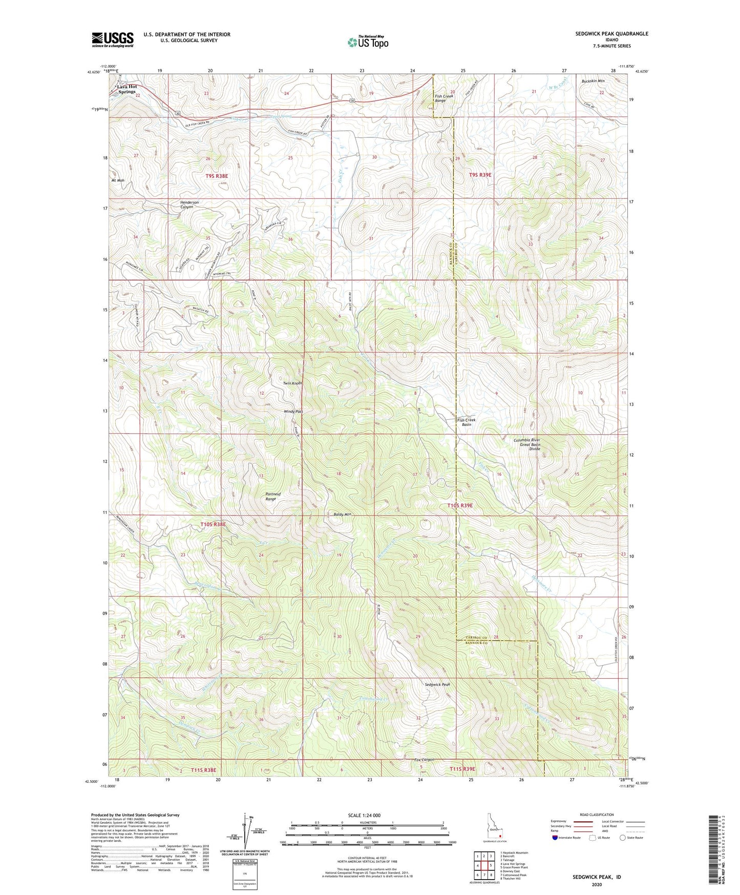 Sedgwick Peak Idaho US Topo Map Image