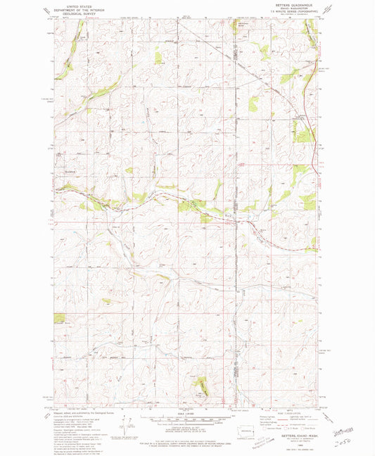 Classic USGS Setters Idaho 7.5'x7.5' Topo Map Image
