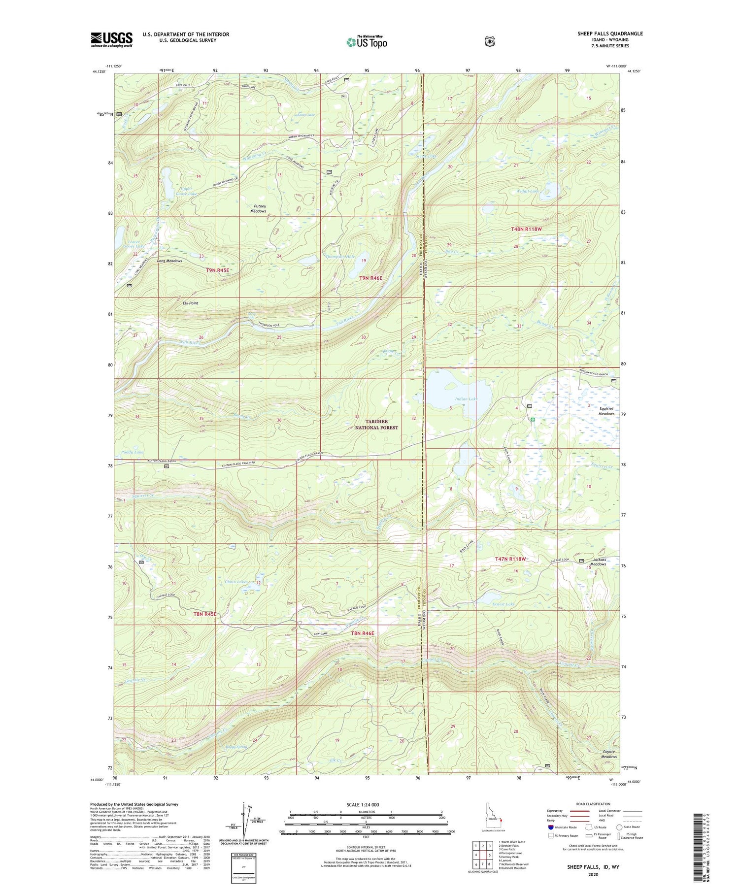 Sheep Falls Idaho US Topo Map Image