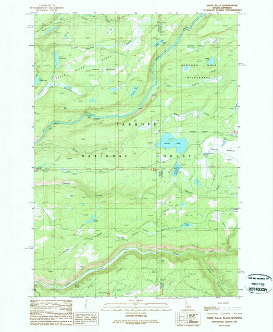 Classic USGS Sheep Falls Idaho 7.5'x7.5' Topo Map Image