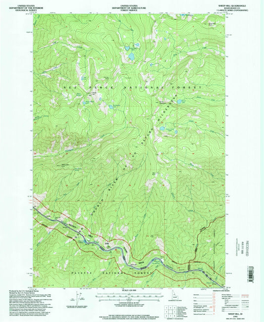 Classic USGS Sheep Hill Idaho 7.5'x7.5' Topo Map Image