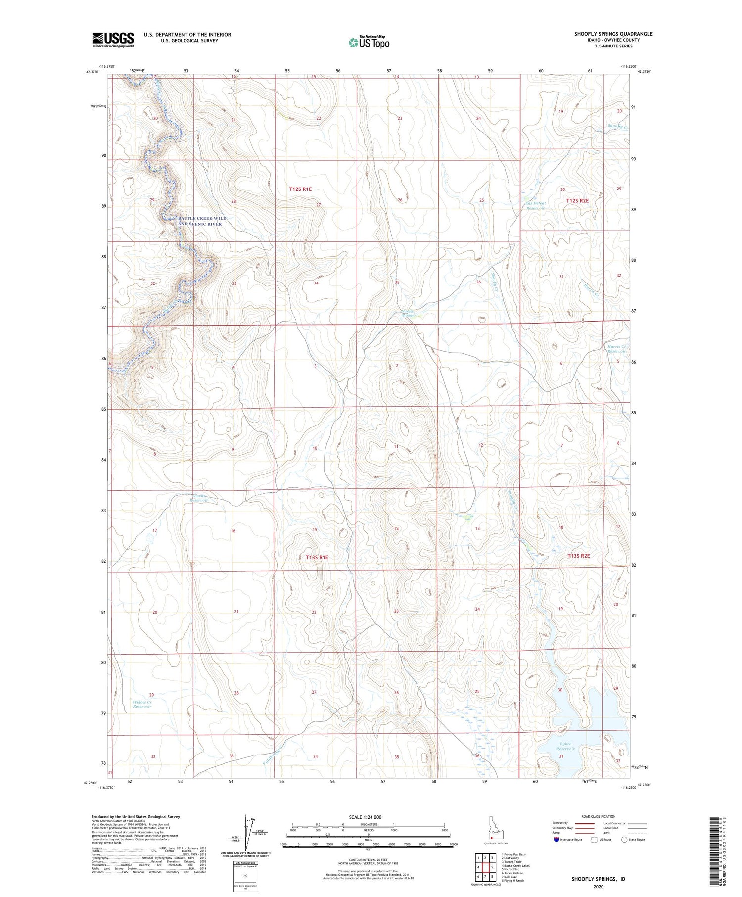 Shoofly Springs Idaho US Topo Map Image