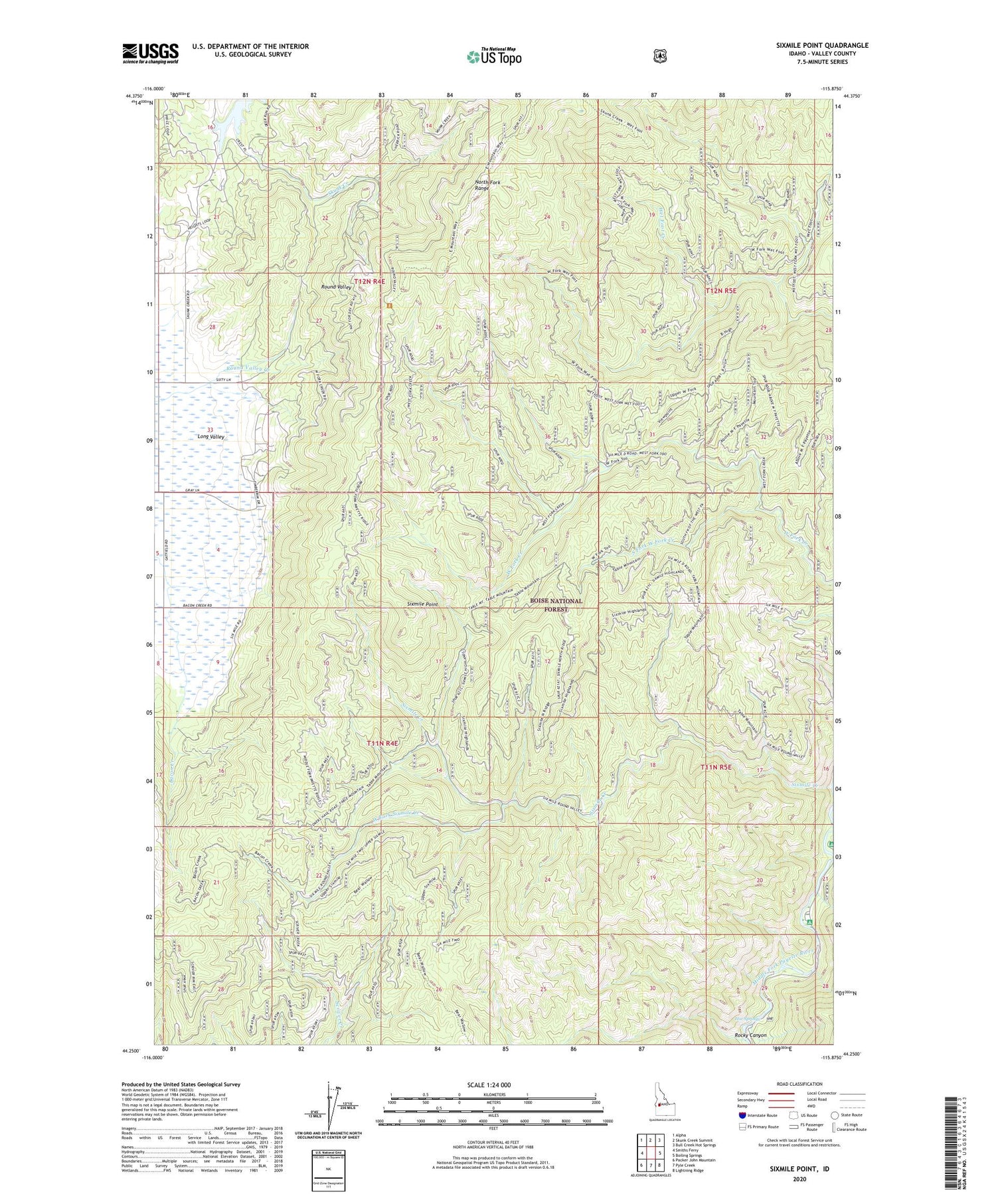 Sixmile Point Idaho US Topo Map Image
