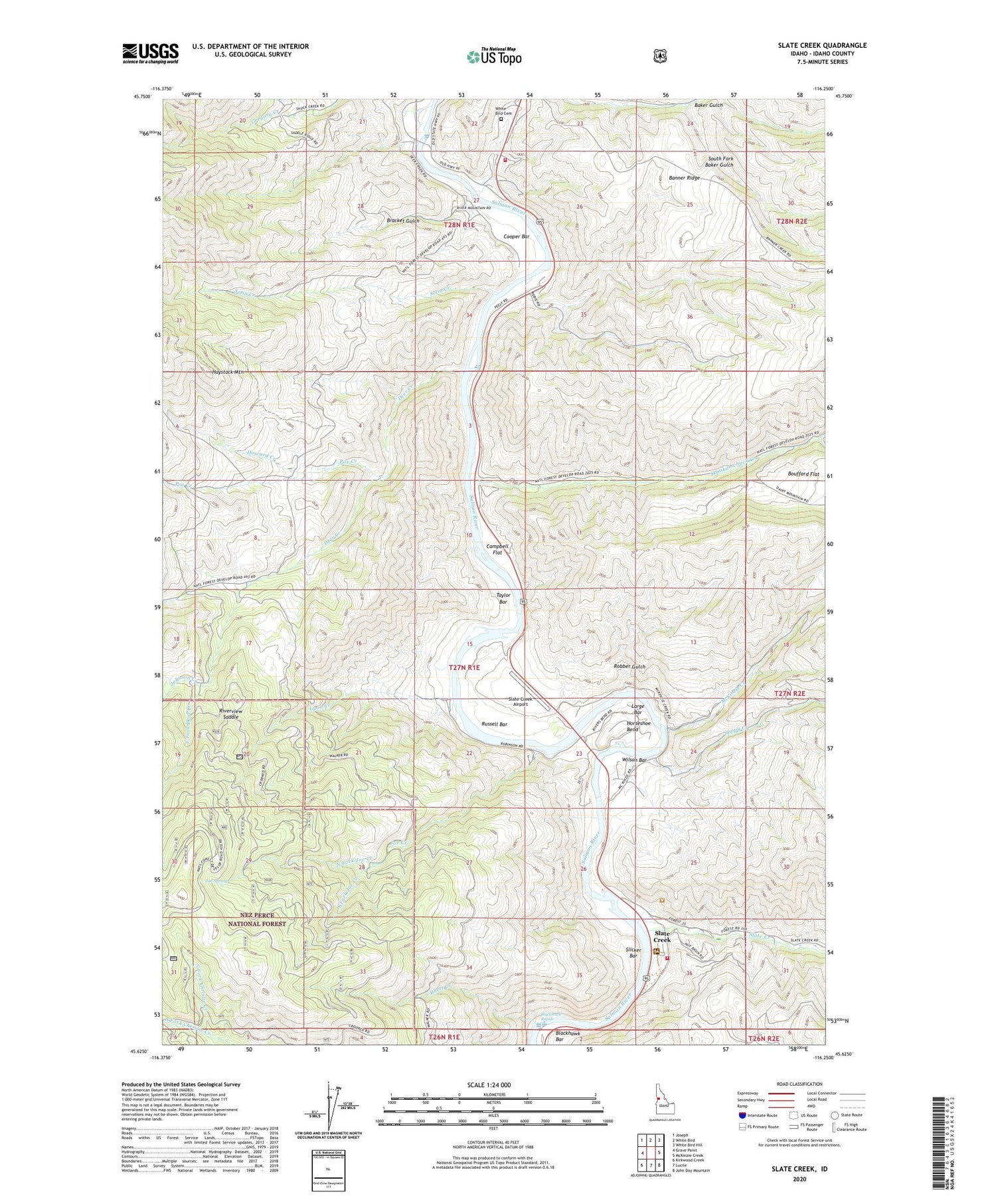Slate Creek Idaho US Topo Map Image