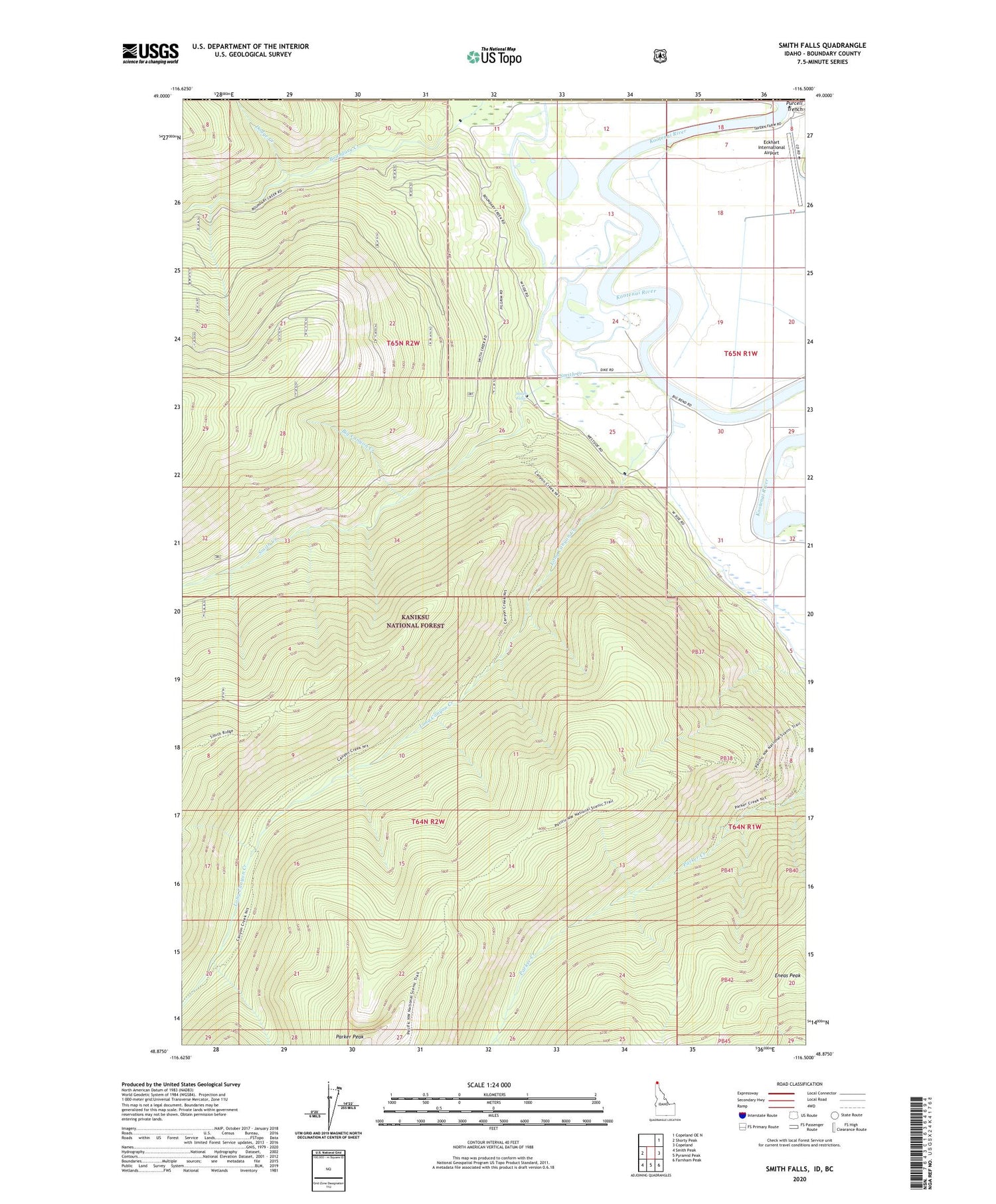 Smith Falls Idaho US Topo Map Image