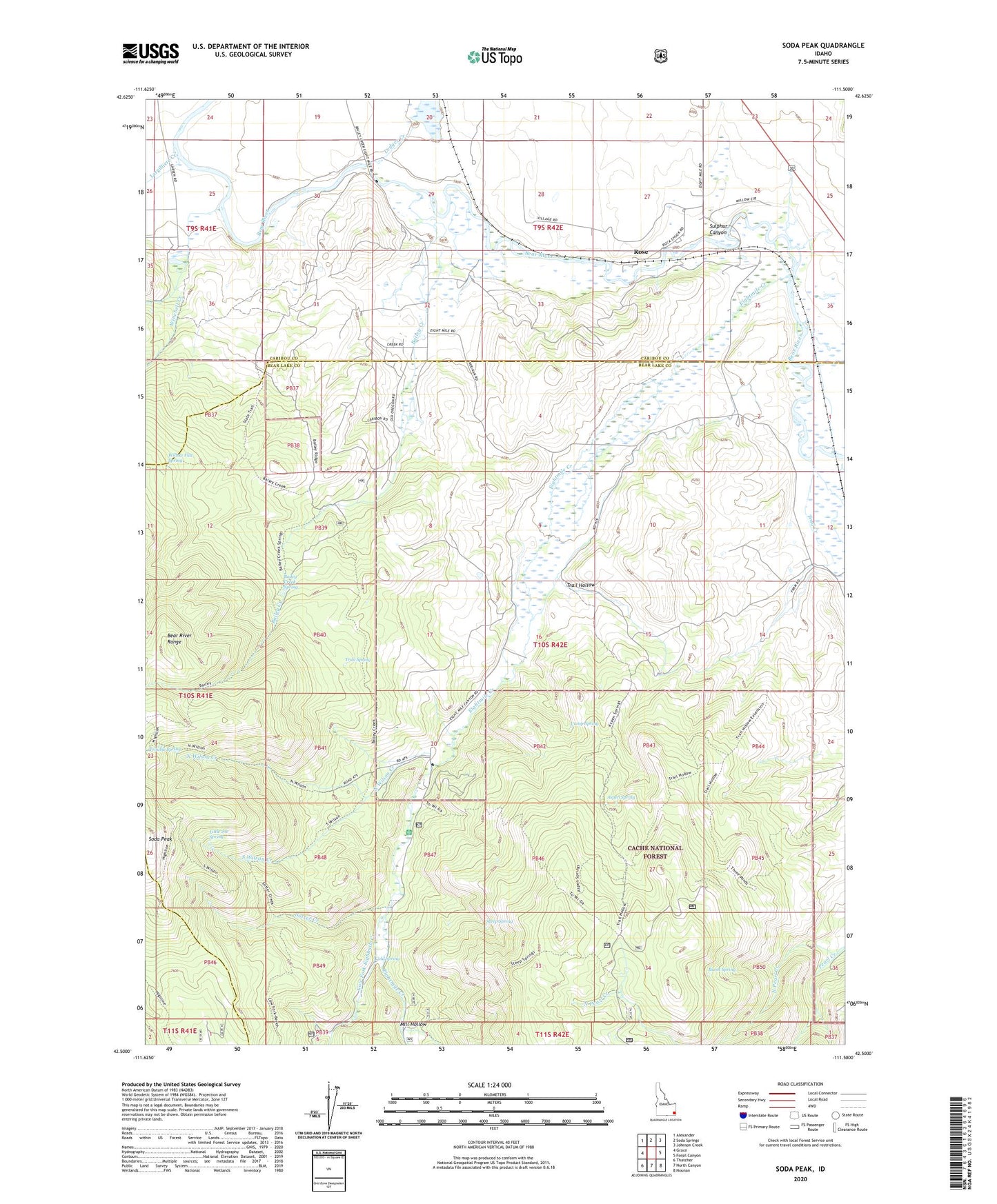 Soda Peak Idaho US Topo Map Image
