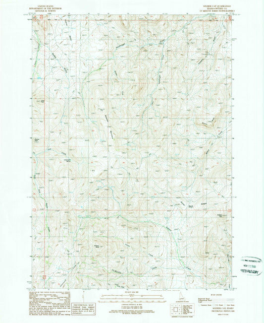 Classic USGS Soldier Cap Idaho 7.5'x7.5' Topo Map Image