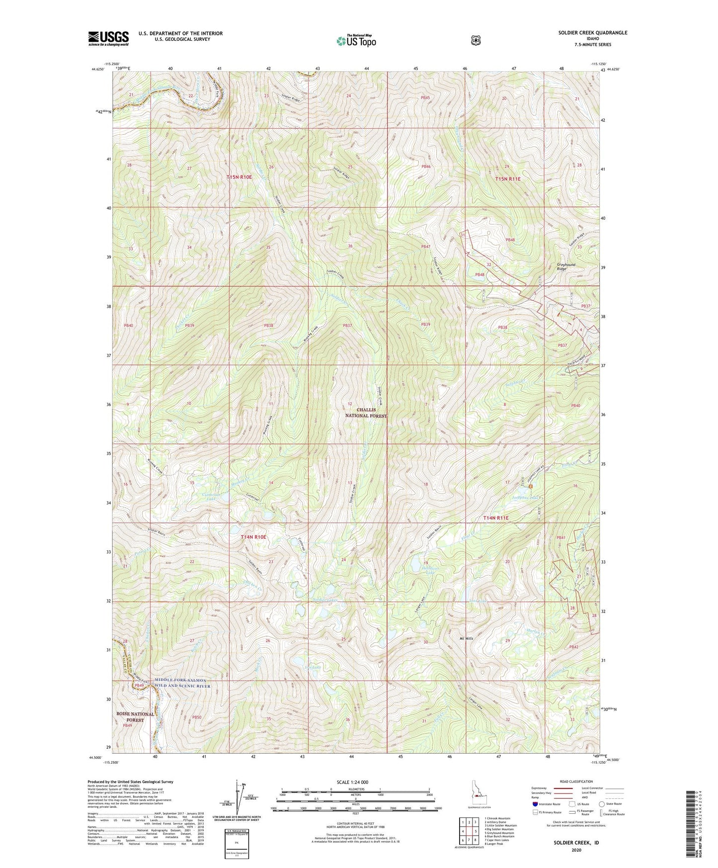 Soldier Creek Idaho US Topo Map Image
