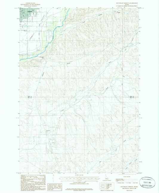 Classic USGS Southeast Emmett Idaho 7.5'x7.5' Topo Map Image