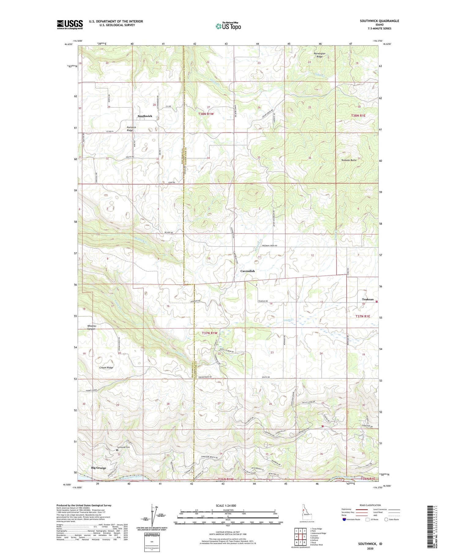 Southwick Idaho US Topo Map Image