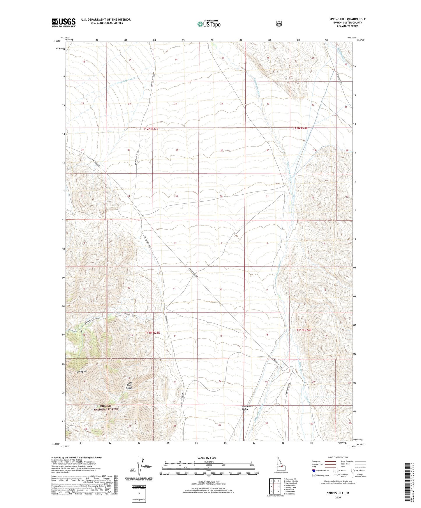 Spring Hill Idaho US Topo Map Image