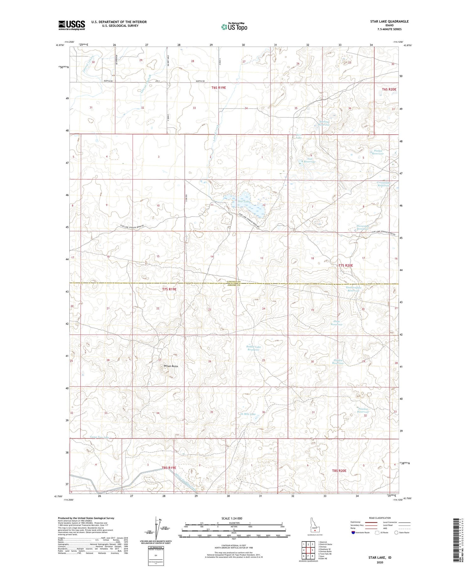 Star Lake Idaho US Topo Map Image