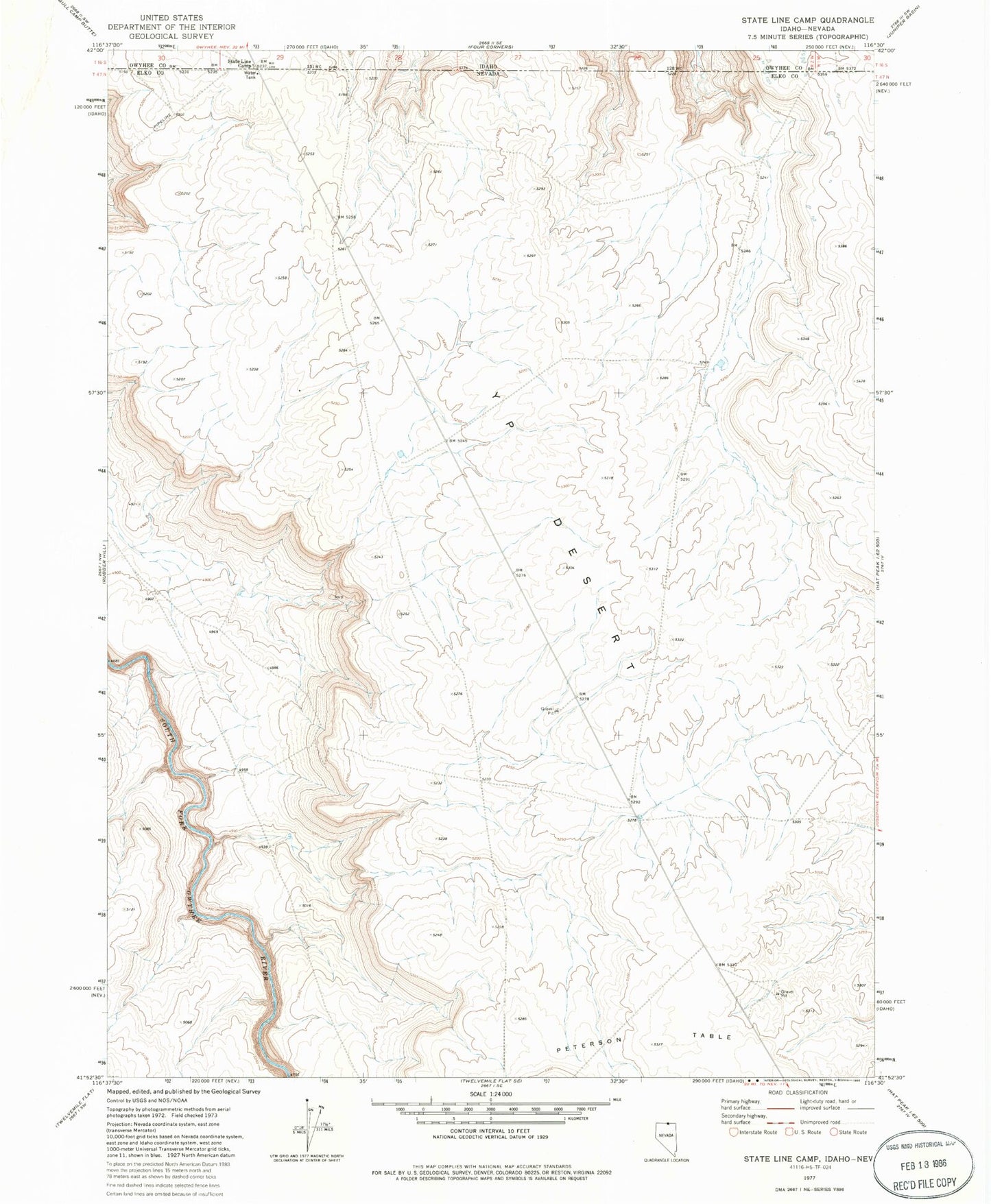 Classic USGS State Line Camp Idaho 7.5'x7.5' Topo Map Image