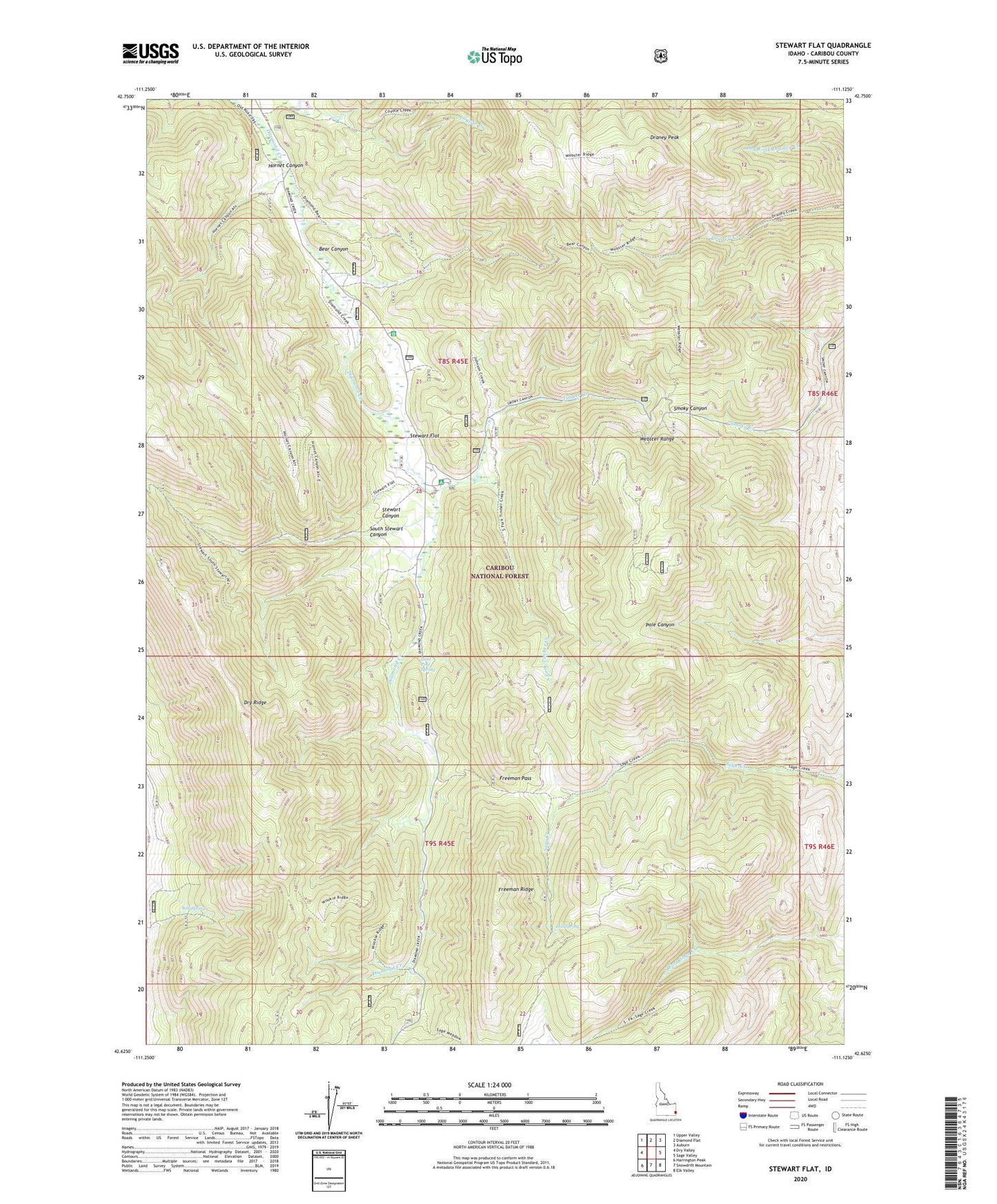 Stewart Flat Idaho US Topo Map Image