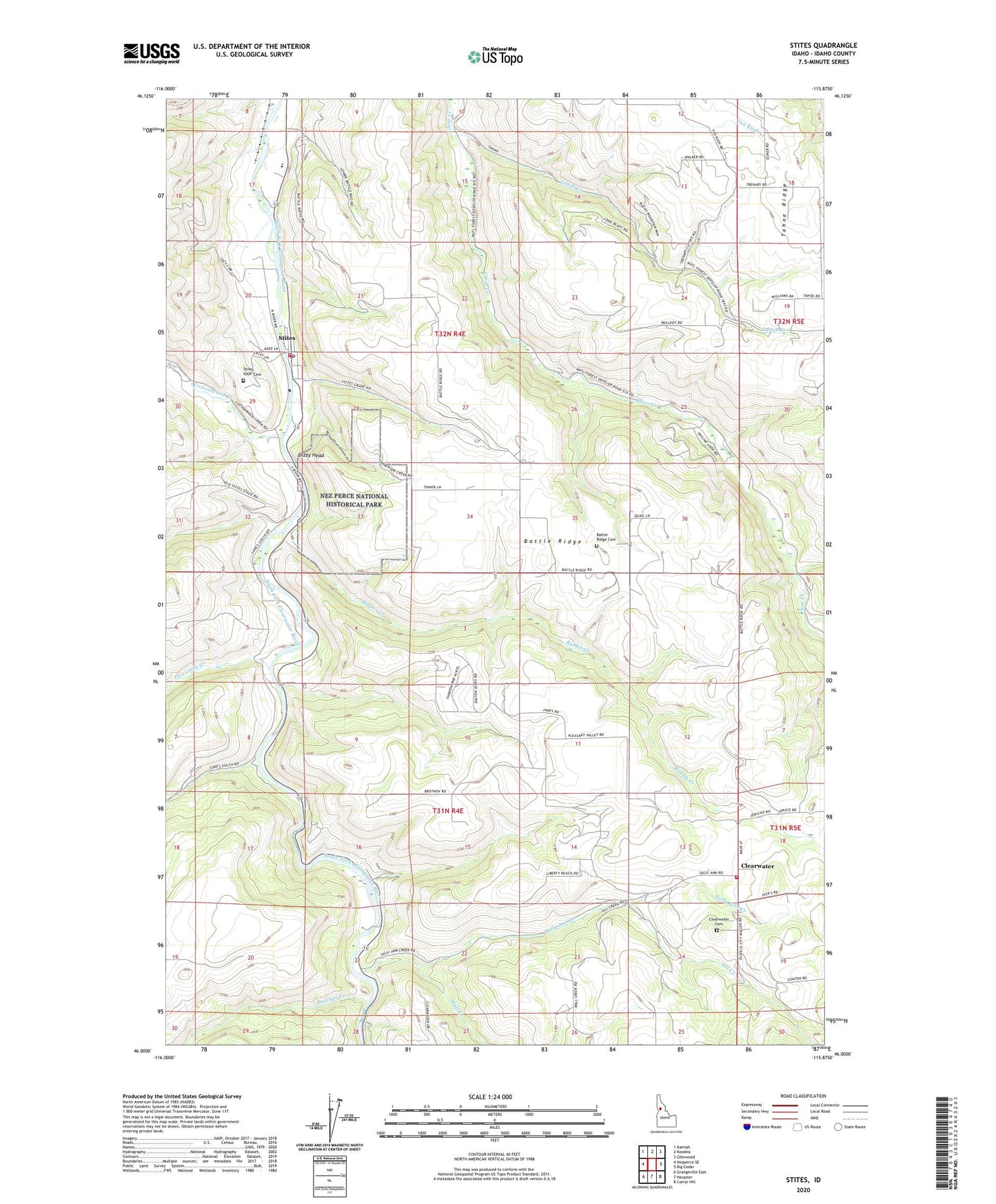 Stites Idaho US Topo Map Image