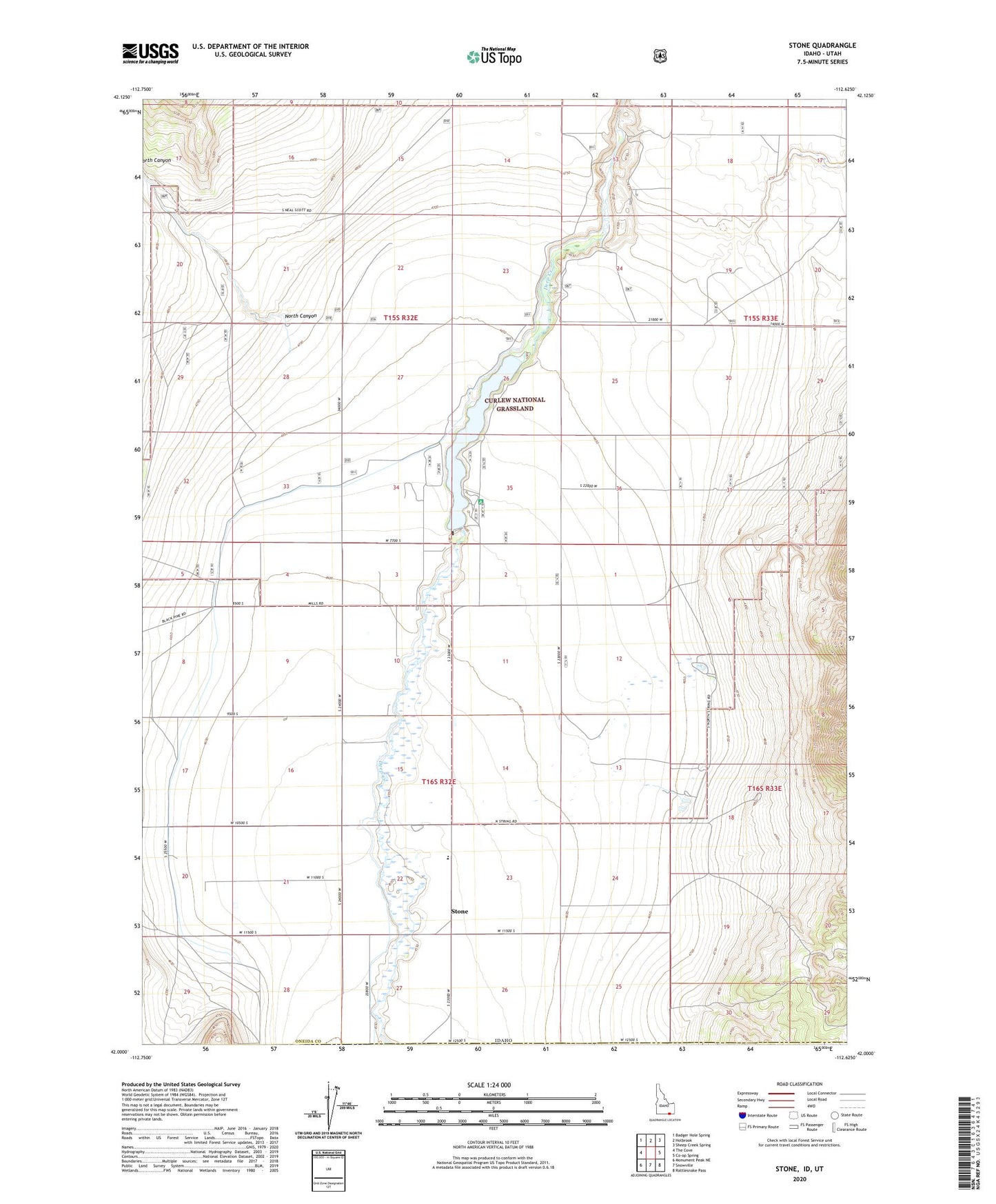 Stone Idaho US Topo Map Image