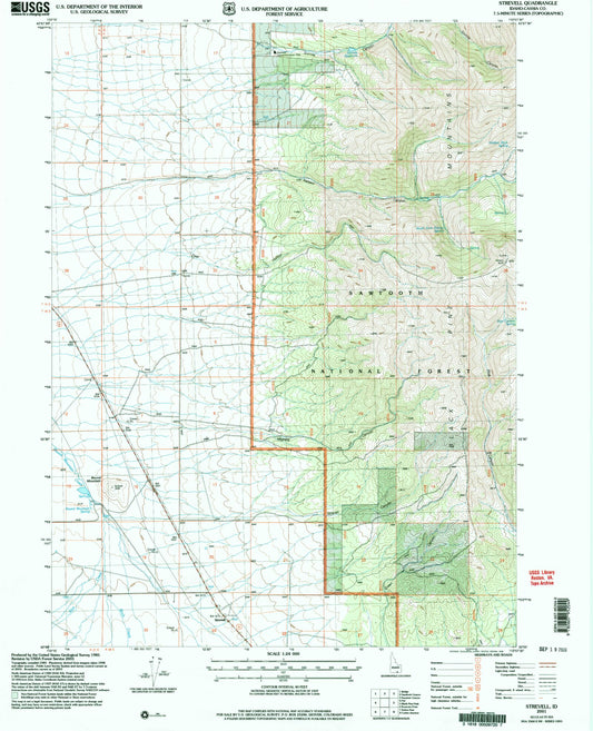 Classic USGS Strevell Idaho 7.5'x7.5' Topo Map Image