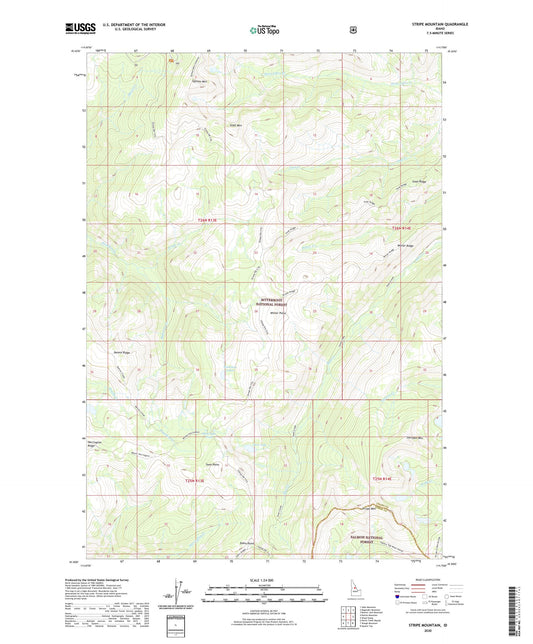 Stripe Mountain Idaho US Topo Map Image