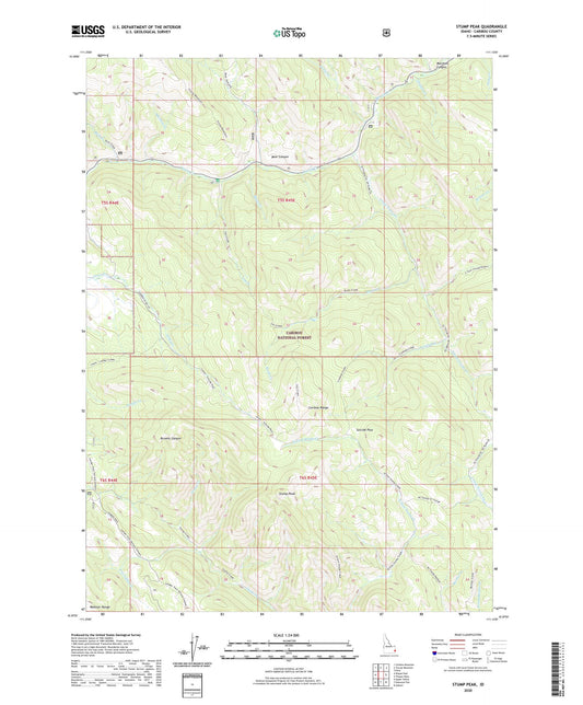 Stump Peak Idaho US Topo Map Image