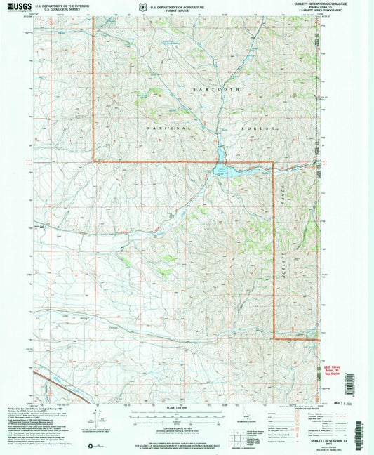 Classic USGS Sublett Reservoir Idaho 7.5'x7.5' Topo Map Image