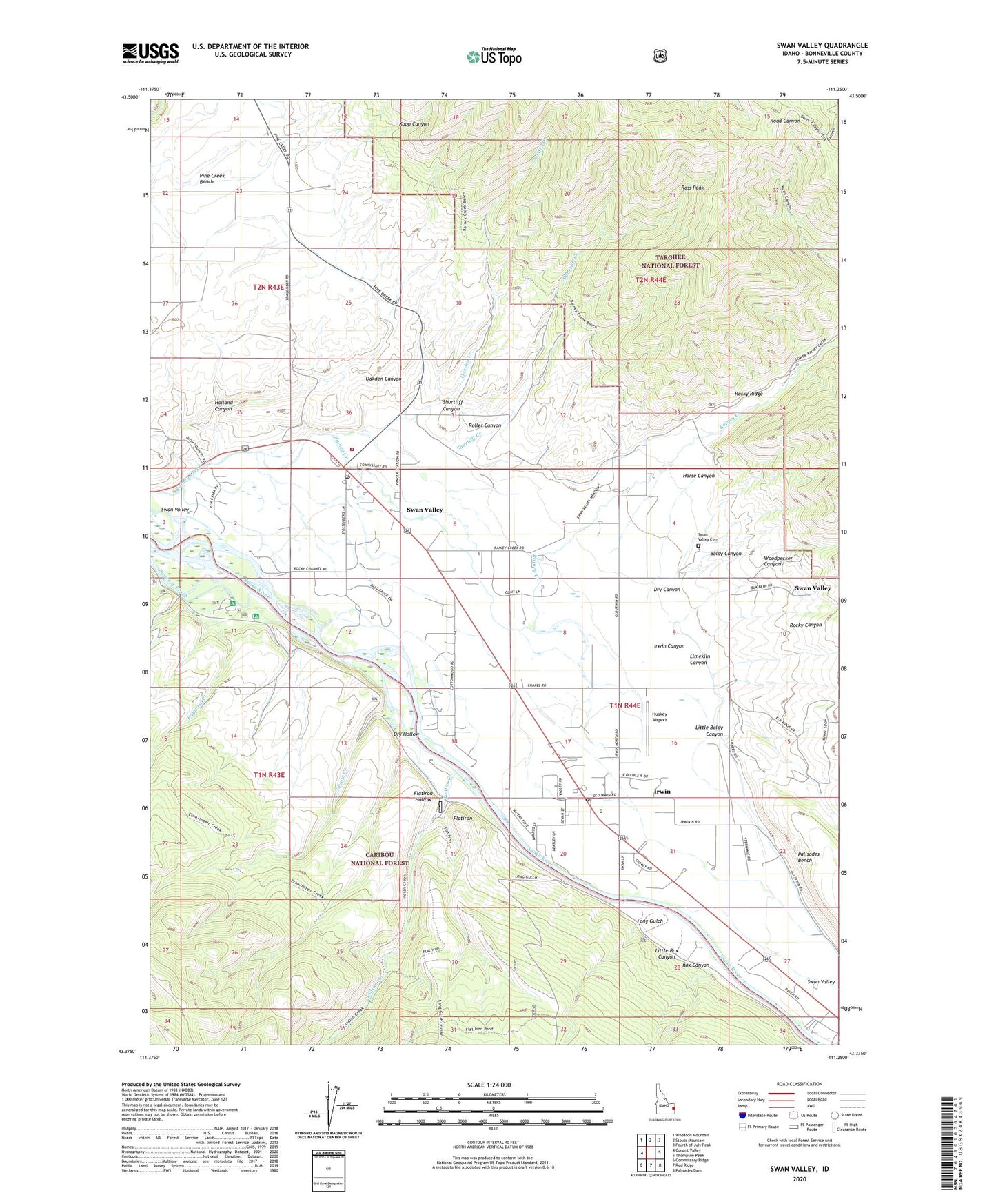Swan Valley Idaho US Topo Map Image