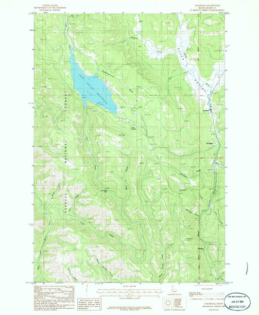 Classic USGS Tamarack Idaho 7.5'x7.5' Topo Map Image